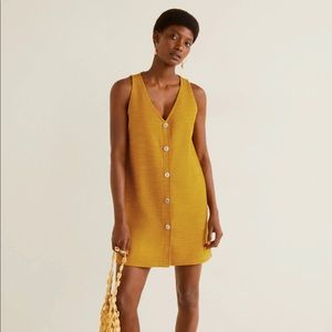 Mango Mustard Tweed Dress